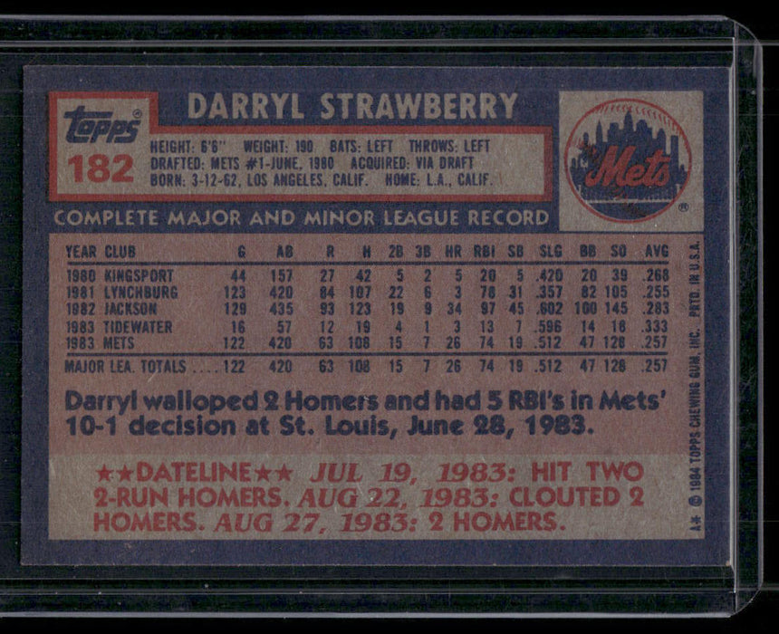 1984 Topps #182 Darryl Strawberry