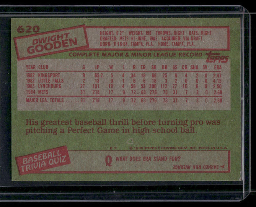 1985 Topps #620 Dwight Gooden