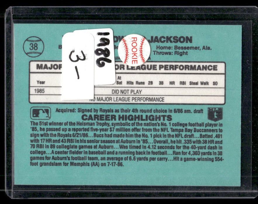 1986 Donruss The Rookies #38 Bo Jackson