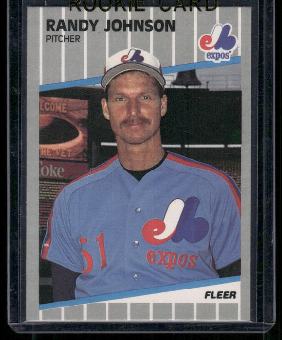 1989 Fleer #381a Randy Johnson Sign over left shoulder completely blacked out