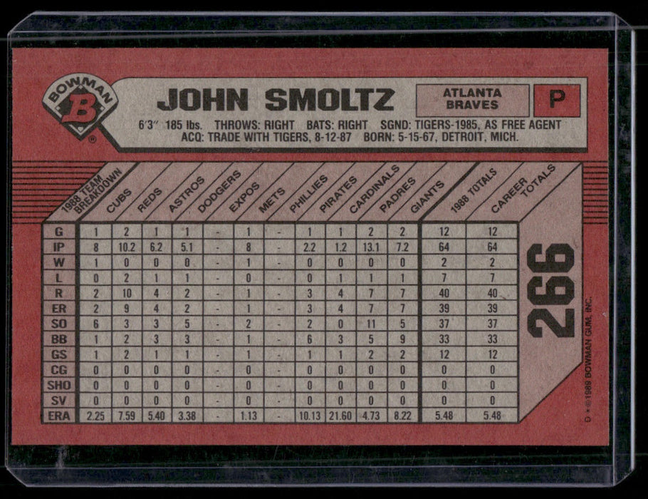 1989 Bowman #266 John Smoltz