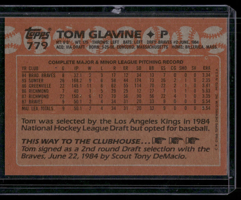 1988 Topps #779 Tom Glavine