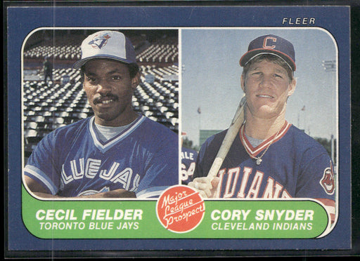 1986 Fleer #653 Cecil Fielder / Cory Snyder