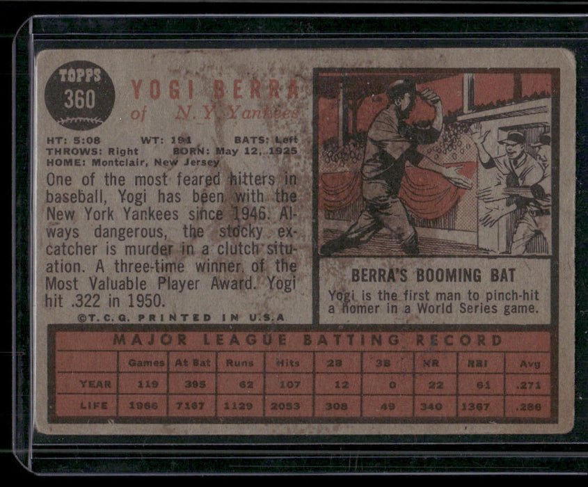 1962 Topps #360 Yogi Berra