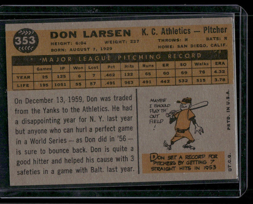 1960 Topps #353 Don Larsen