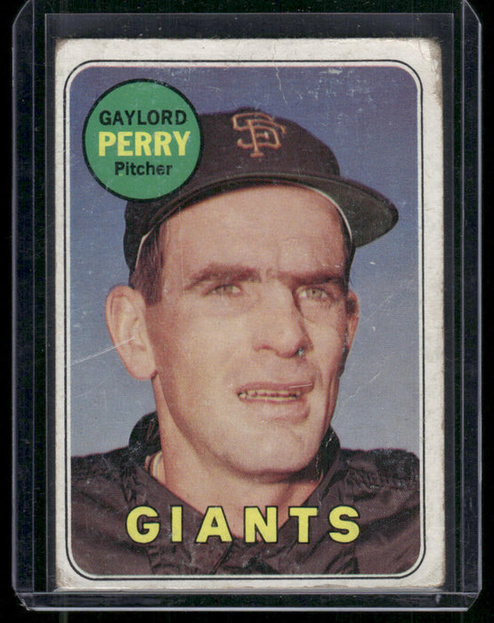 1969 Topps #485a Gaylord Perry last name in yellow