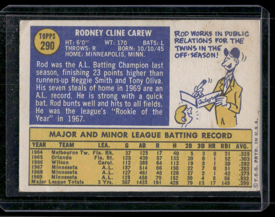 1970 Topps #290 Rod Carew