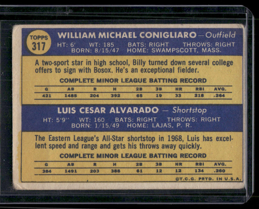 1970 Topps #317 Red Sox 1970 Rookie Stars (Billy Conigliaro / Luis Alvarado)