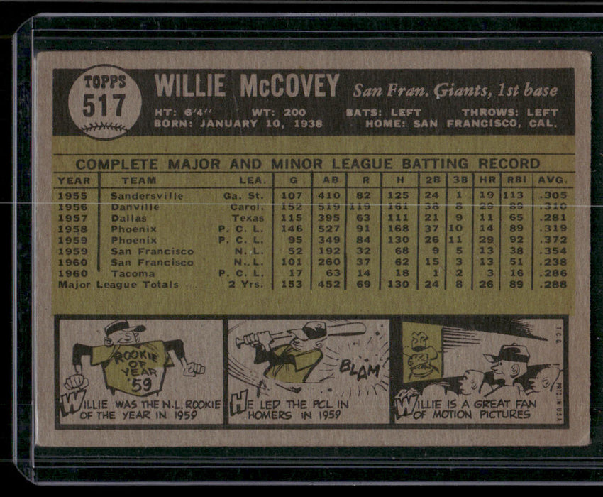 1961 Topps #517 Willie McCovey