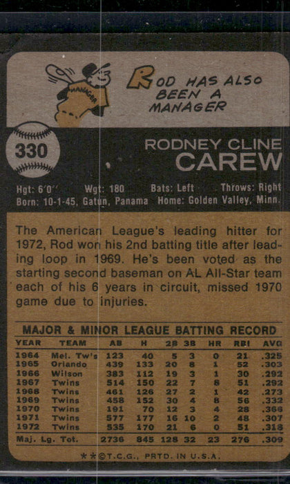 1973 Topps #330 Rod Carew