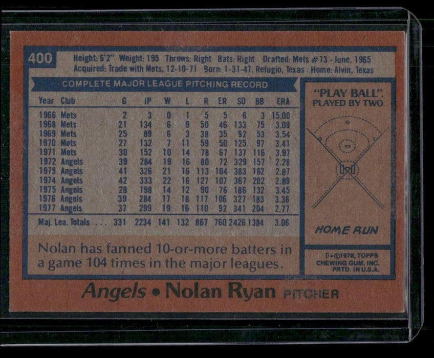 1978 Topps #400 Nolan Ryan