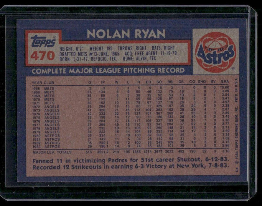 1984 Topps #470 Nolan Ryan