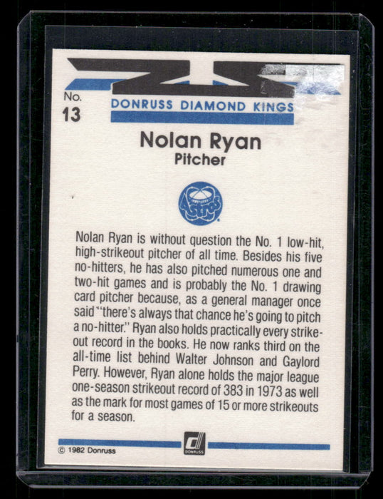 1982 Donruss #13 Nolan Ryan