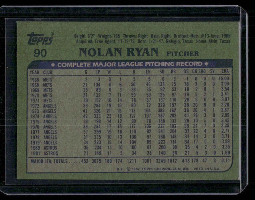 1982 Topps #90 Nolan Ryan