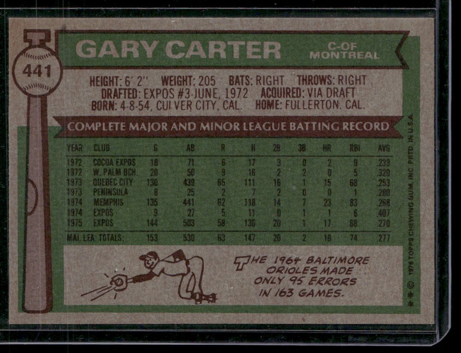 1976 Topps #441 Gary Carter