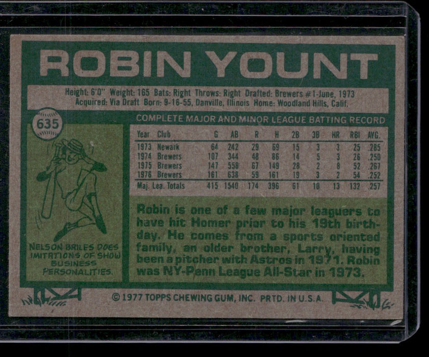 1977 Topps #635 Robin Yount