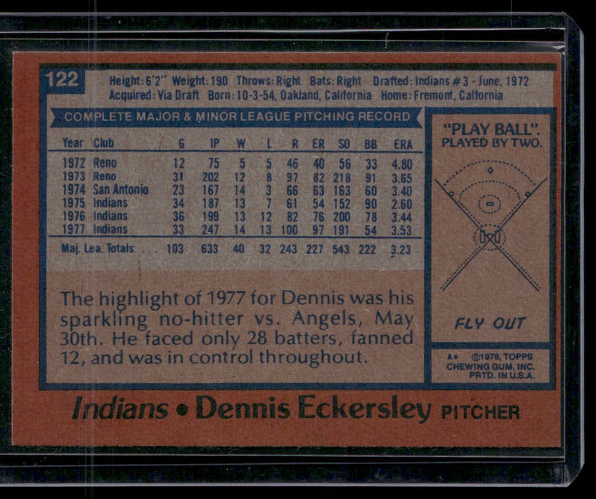 1978 Topps #122 Dennis Eckersley