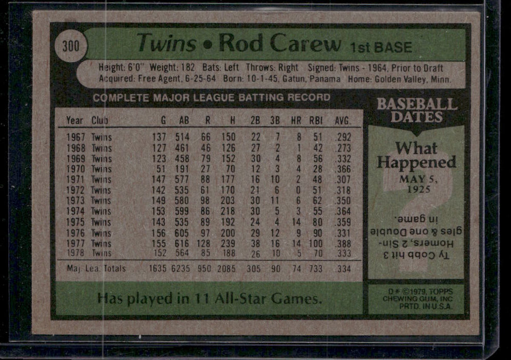 1979 Topps #300 Rod Carew