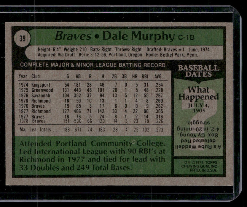 1979 Topps #39 Dale Murphy