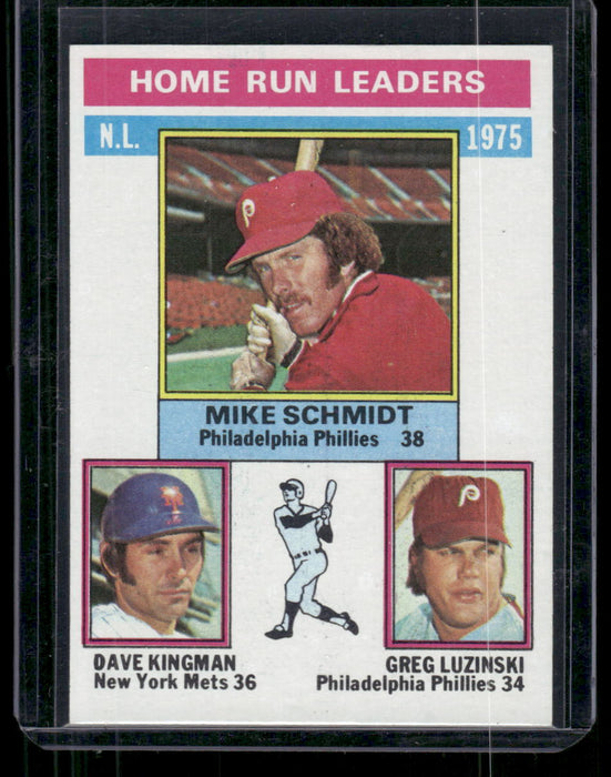 1976 Topps #193 1975 NL Home Run Leaders (Schmidt/Kingman/Luzinski)