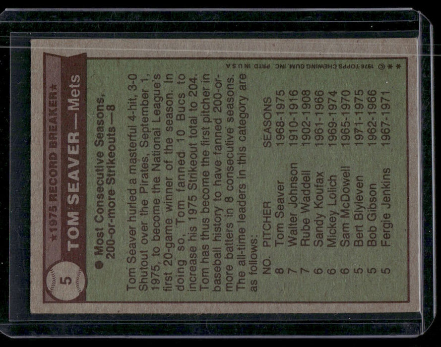 1976 Topps #5 Tom Seaver