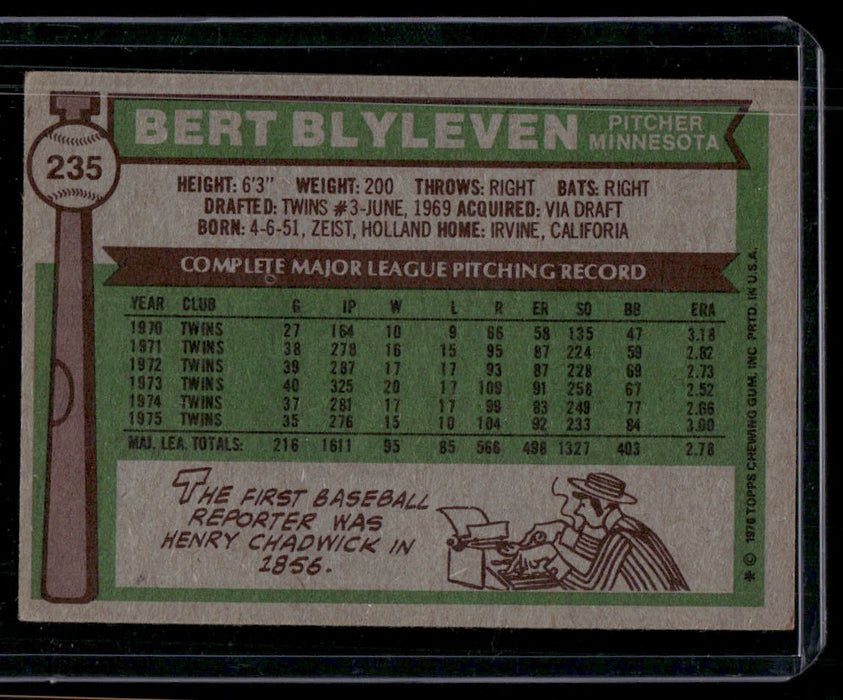 1976 Topps #235 Bert Blyleven