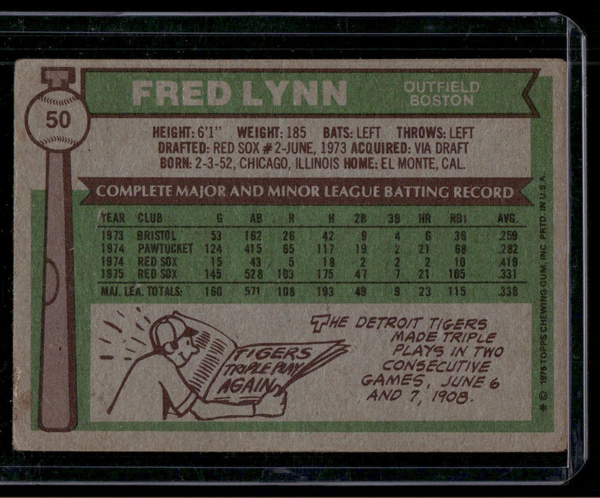 1976 Topps #50 Fred Lynn