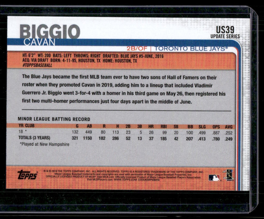 2019 Topps Update #US39 Cavan Biggio