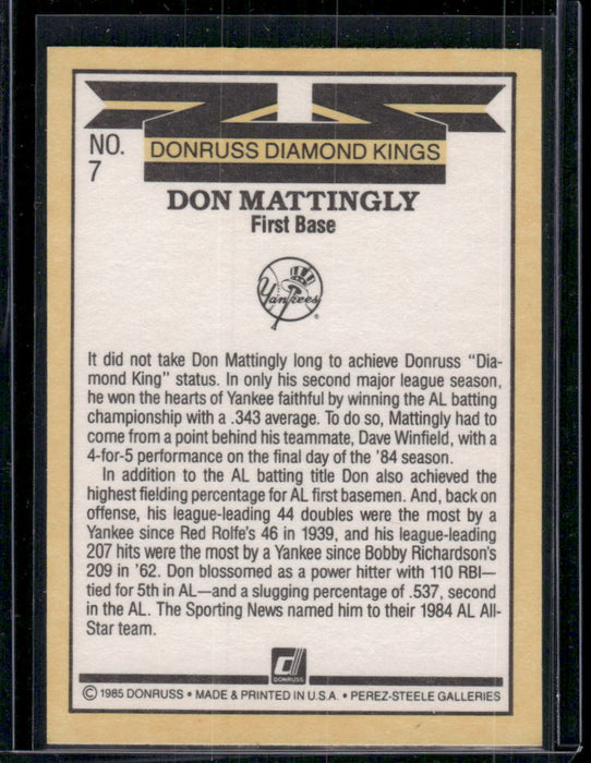 1985 Donruss #7 Don Mattingly