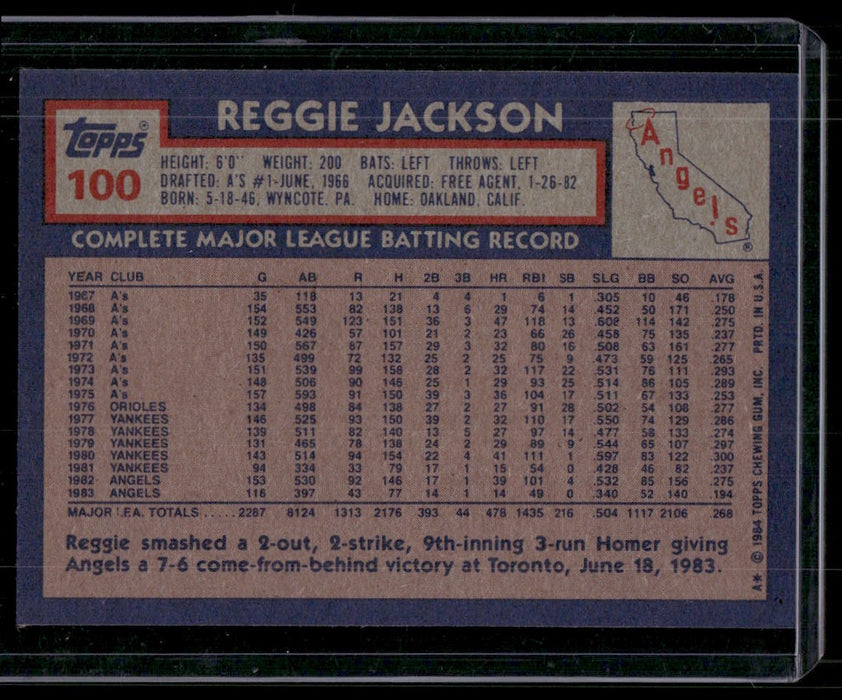 1984 Topps #100 Reggie Jackson