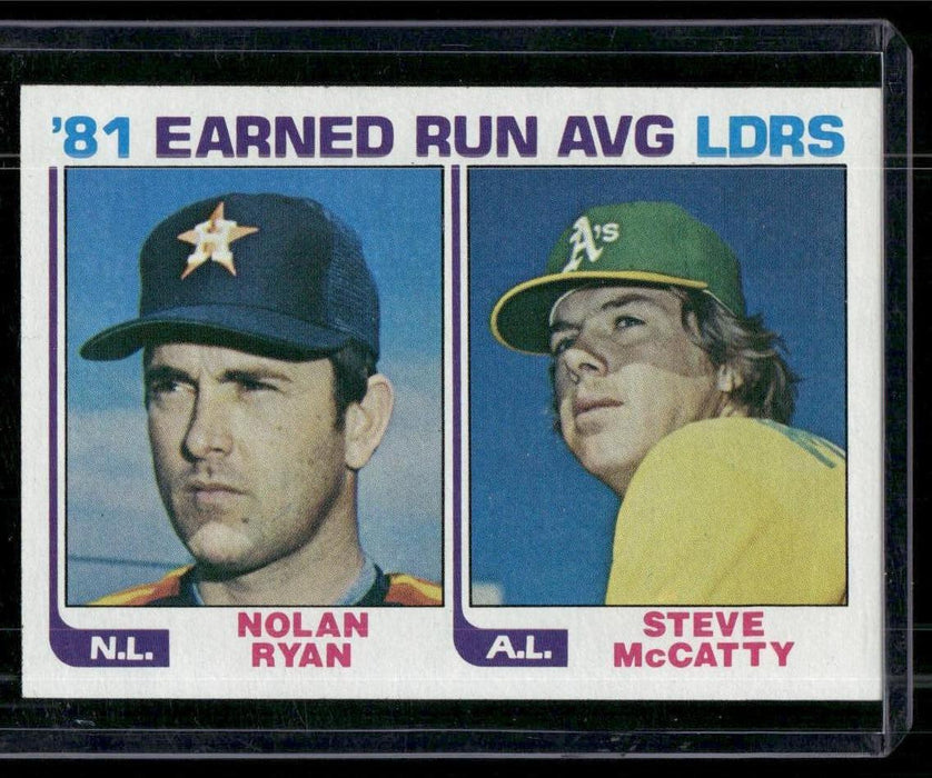 1982 Topps #167 '81 Earned Run Average Leaders (Nolan Ryan / Steve McCatty)