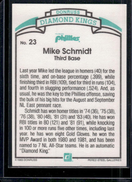 1984 Donruss #23a Mike Schmidt