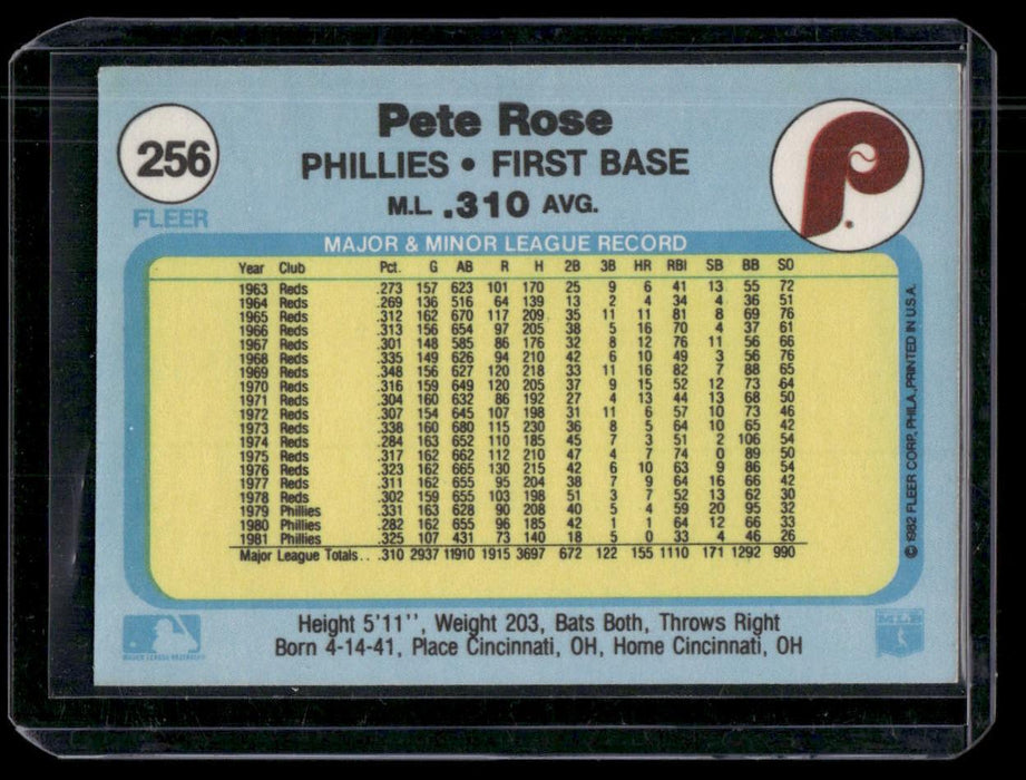 1982 Fleer #256 Pete Rose