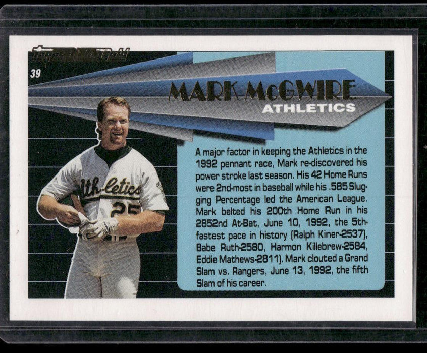 1993 Topps #39 Mark McGwire Black Gold