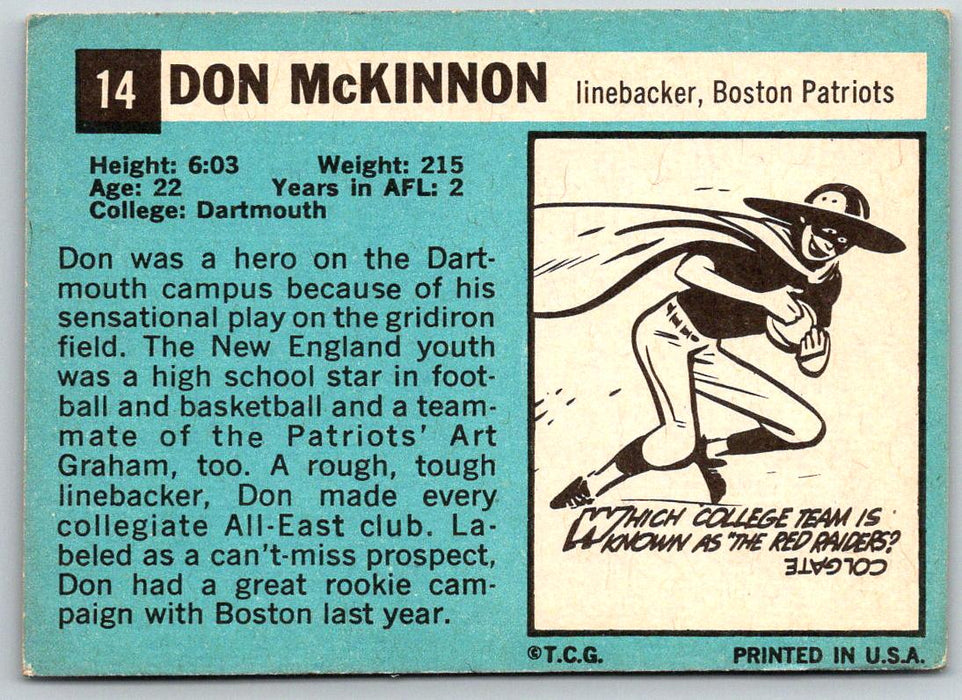 1964 Topps #14 Don McKinnon