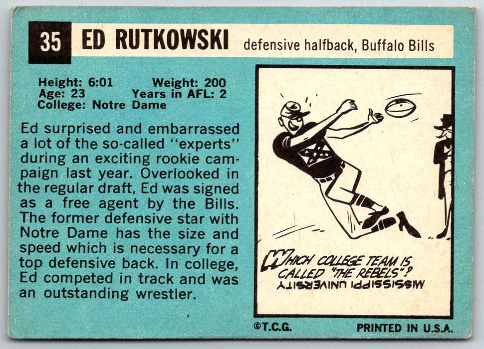 1964 Topps #35 Ed Rutkowski