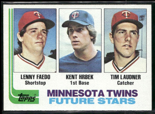 1982 Topps #766 Twins Future Stars (Lenny Faedo / Kent Hrbek / Tim Laudner)