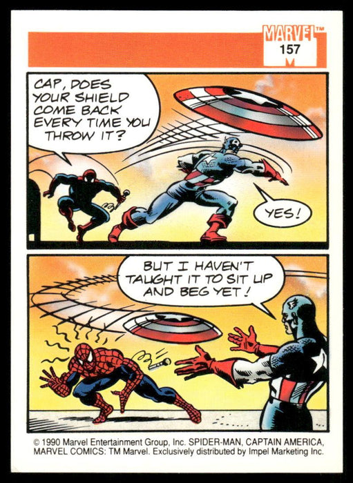 1990 Impel Marvel Universe #157 Spider-Man Presents / Captain America