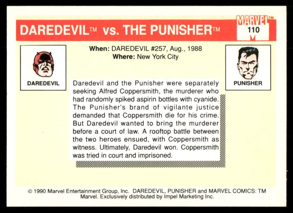 1990 Impel Marvel Universe #110 Daredevil vs. Punisher