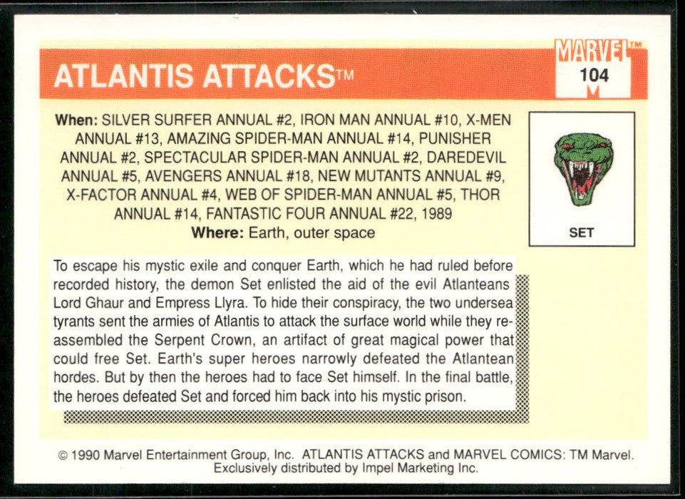 1990 Impel Marvel Universe #104 Atlantis Attacks