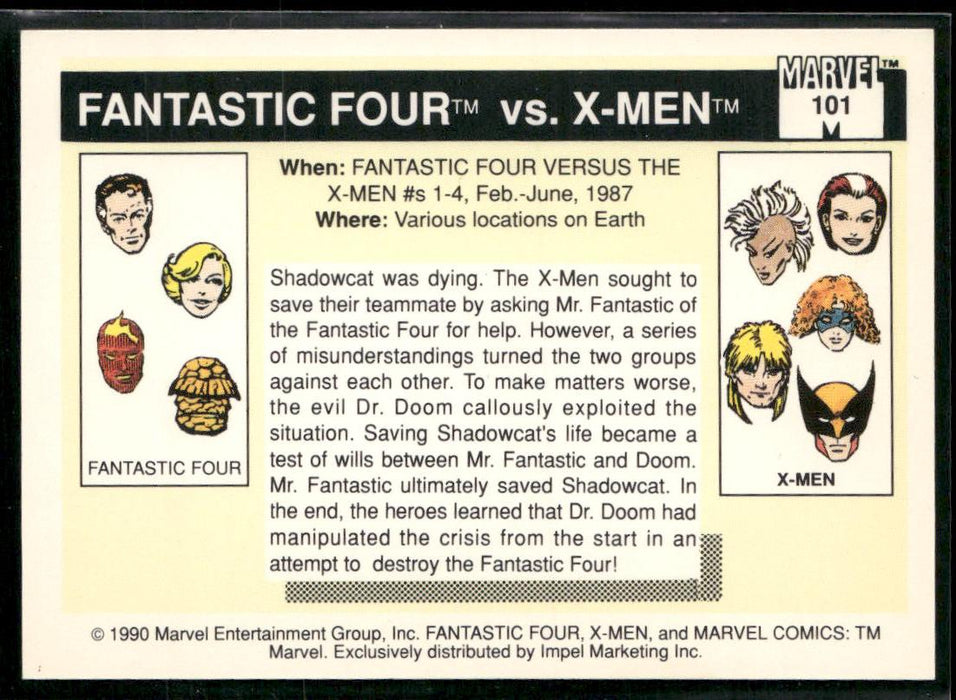 1990 Impel Marvel Universe #101 Fantastic Four vs. X-Men