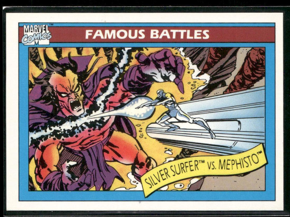 1990 Impel Marvel Universe #96 Silver Surfer vs. Mephisto