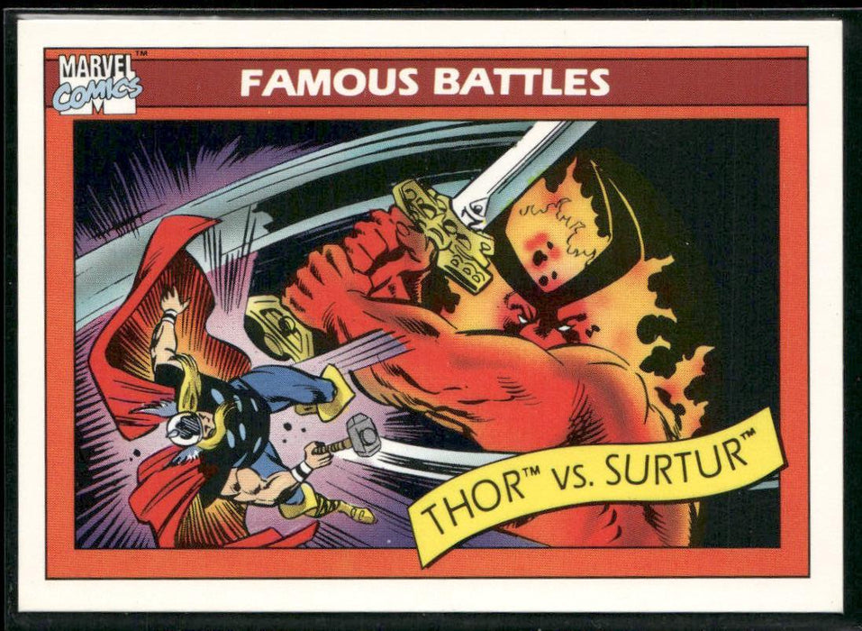 1990 Impel Marvel Universe #91 Thor vs. Surtur