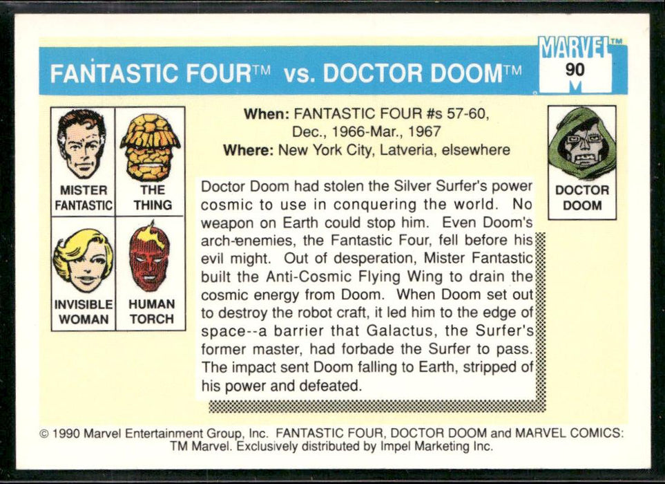 1990 Impel Marvel Universe #90 Fantastic Four vs. Doctor Doom