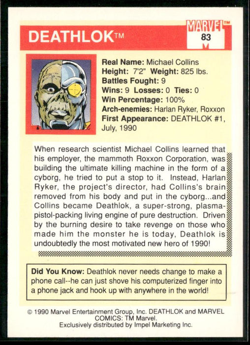 1990 Impel Marvel Universe #83 Deathlok