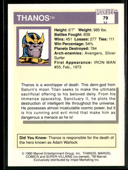 1990 Impel Marvel Universe #79 Thanos