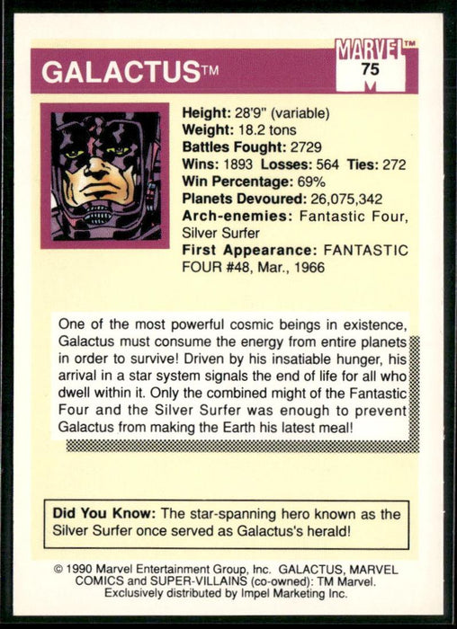 1990 Impel Marvel Universe #75 Galactus