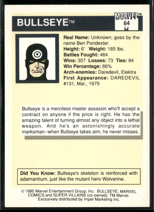 1990 Impel Marvel Universe #64 Bullseye