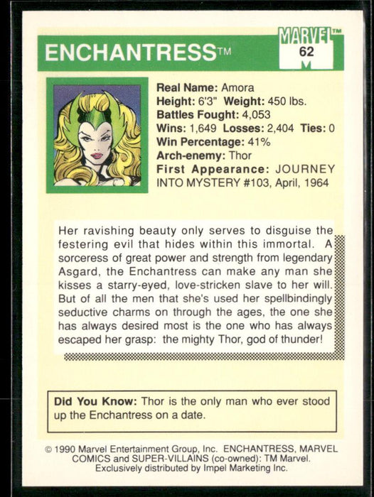 1990 Impel Marvel Universe #62 Enchantress