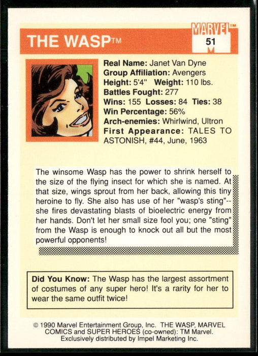 1990 Impel Marvel Universe #51 Wasp